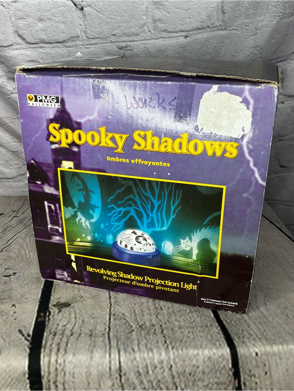 Vtg 90s Halloween Spooky Shadows Revolving Projection Light Show Original Box